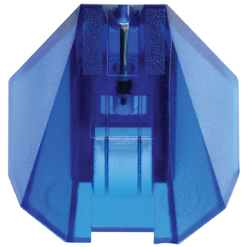 Ortofon Stylus 2M Blue Replacement Stylus Blue translucent pencil sharpener with metal blade visible inside.