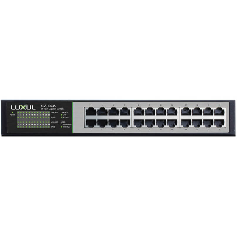 Luxul Xgs-1024S Flex Mount Switch Luxul xgs-1024s 24-port gigabit ethernet switch with led indicators.