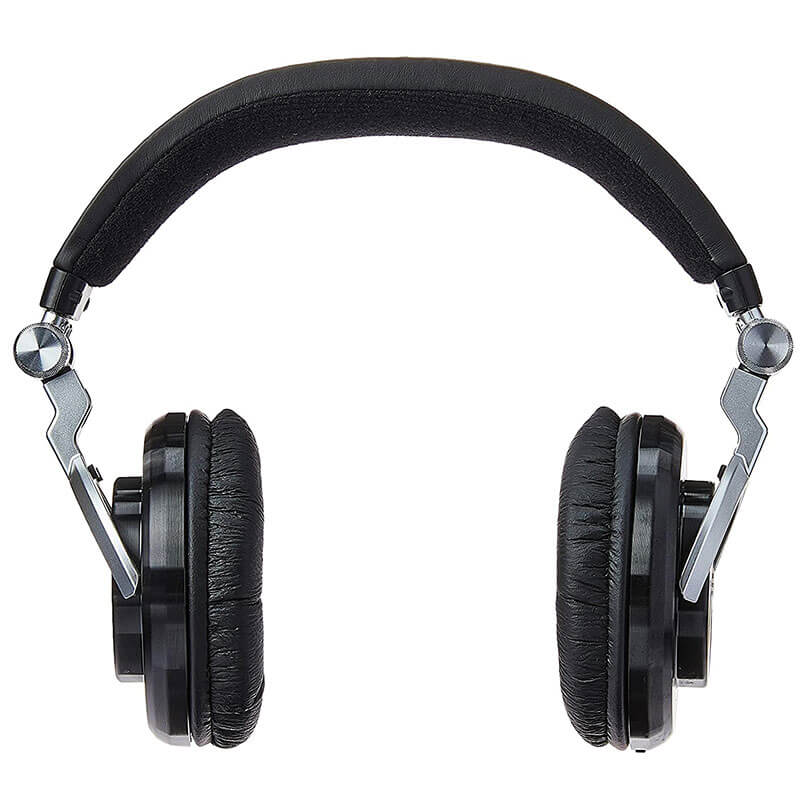 Koss Tbse1 Full Size Headphones With Tony Bennett'S Album Over-ear headphones with black padded ear cushions, silver metal hinges, and a padded headband.