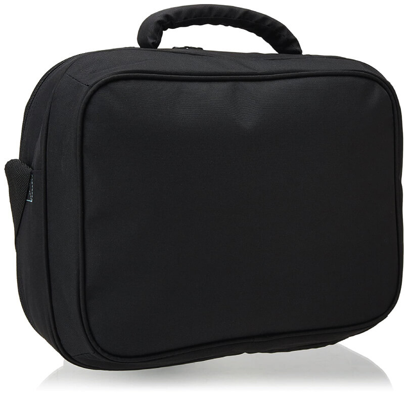 Infocus Accesories &Amp; Peripherals Casoftcasemtg Black rectangular zippered carrying case with padded top handle, compact soft-sided bag for electronics or camera gear.