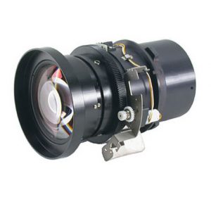 Black cinema lens with gear-driven focus ring, motorized back housing, and large front element.