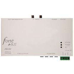 Forte Bus AB-62 industrial controller module with green terminal block and status LEDs.