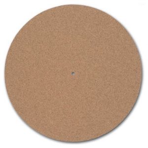 Interdyn A round cork disc coaster with a small central hole.