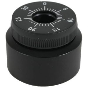 Interdyn Black rotary timer dial knob with knurled edge, numbers 0–30 around the face and a central shaft hole.