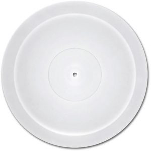 Interdyn White circular plastic disc with concentric rings and a small central hole, possibly a ceiling light cover or mounting plate.