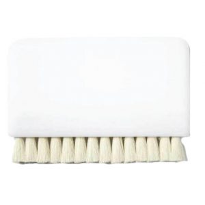 Interdyn White rectangular handheld brush with a row of light-colored bristles along the bottom edge.