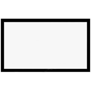 Black-framed flat-screen monitor with a blank white screen.