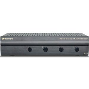 Russound impedance matching four-pair speaker selector with four push-button channels, model SS-4.2.