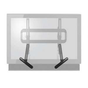 Two-arm articulating wall mount bracket for a flat-panel TV.