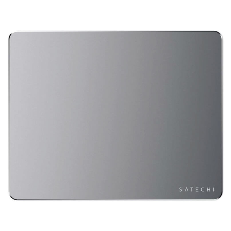 Satechi Aluminium Mouse Pad Satechi aluminum rectangular device with rounded corners and gray finish.