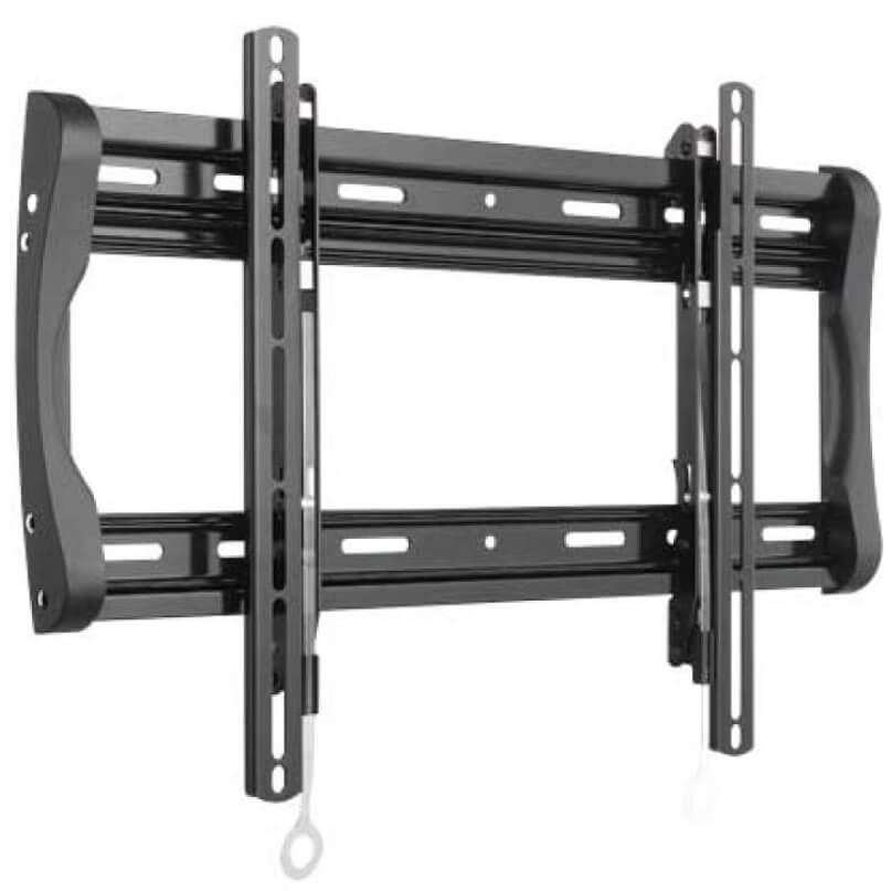 Sanus Ll22 Fixed-Position Wall Mount For 37&Quot; ? 90&Quot; Flat-Panel Tvs Black dual-arm tv wall mount with vertical mounting rails and adjustable articulated arms.