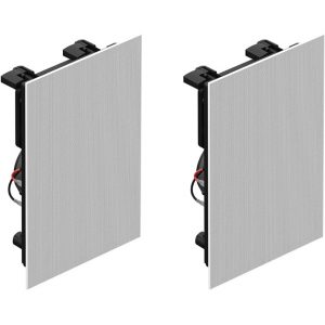 Pair of square LED panels with black frames, thin profile, and visible wiring, positioned side-by-side.