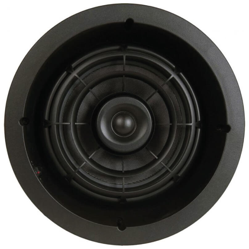 Speakercraft Aim8-2 Woofer Module Round black in-ceiling speaker with central dome and outer protective mesh.