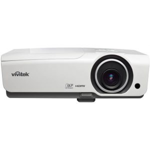Vivitek DLP projector with HDMI, white chassis and large front lens.