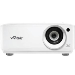 Vivitek white projector with a large front lens and DLP logo.
