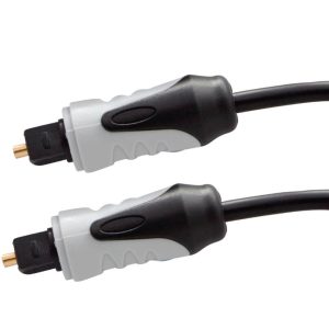 Two identical black and gray inline cable connectors with gold tips and ribbed grips.