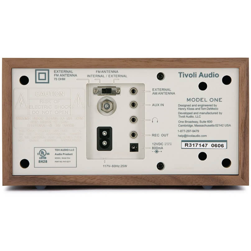 Tivoli Audio Model One Am/Fm Table Radio Tivoli audio model one wooden cabinet stereo speaker with back panel ports and branding