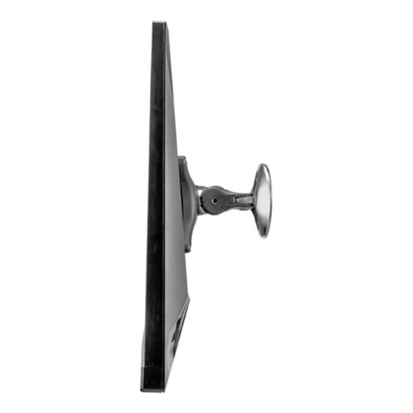 Visidec Vf-Wd Wall Mount Side view of a flat-screen monitor mounted on an adjustable suction-cup monitor arm.