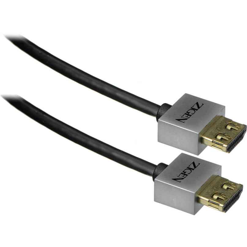 Zigen Hdmi- 1M Cable Dual-link dvi male connectors on a black cable with silver metal housings.