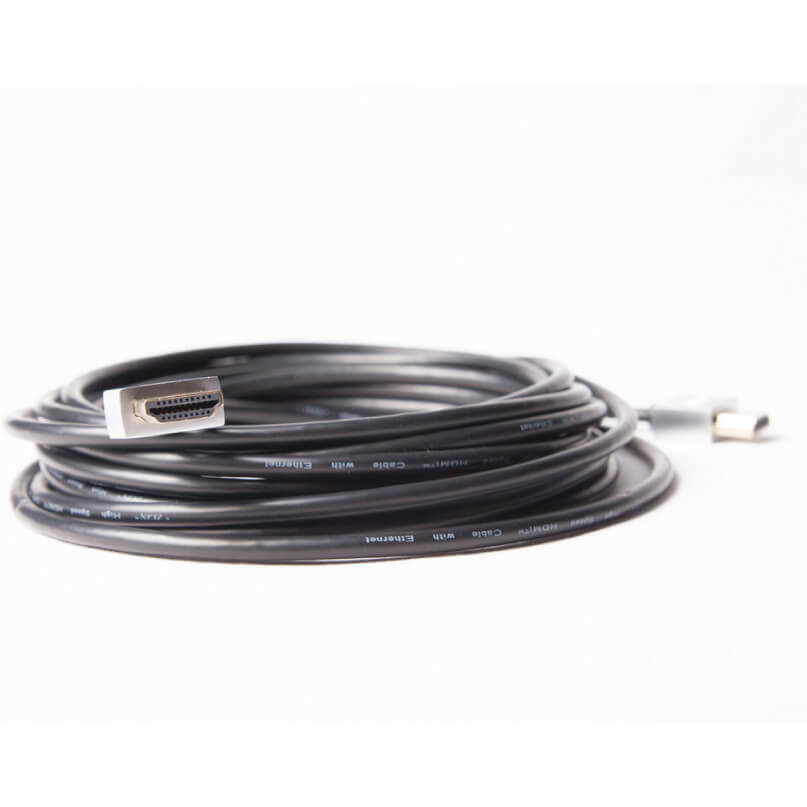 Zigen Hdmi- 5M Cable Coiled black dvi cable with a multi-pin dvi connector in the foreground.
