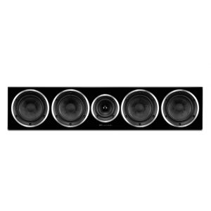 Harman Kardon five-driver black soundbar with silver-rimmed circular drivers along the front.