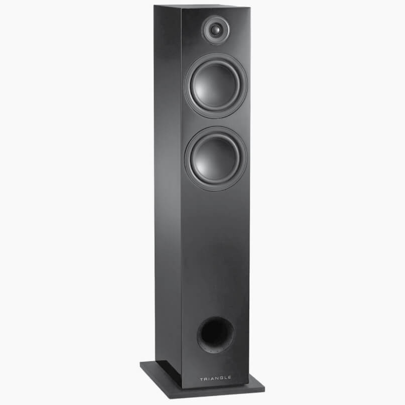 Triangle Elara Ln07 Floorstanding Loudspeaker Triangle floorstanding loudspeaker with two large woofers and a small top tweeter.