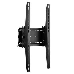 Black universal TV wall mount bracket with two vertical rails and central mounting plate.