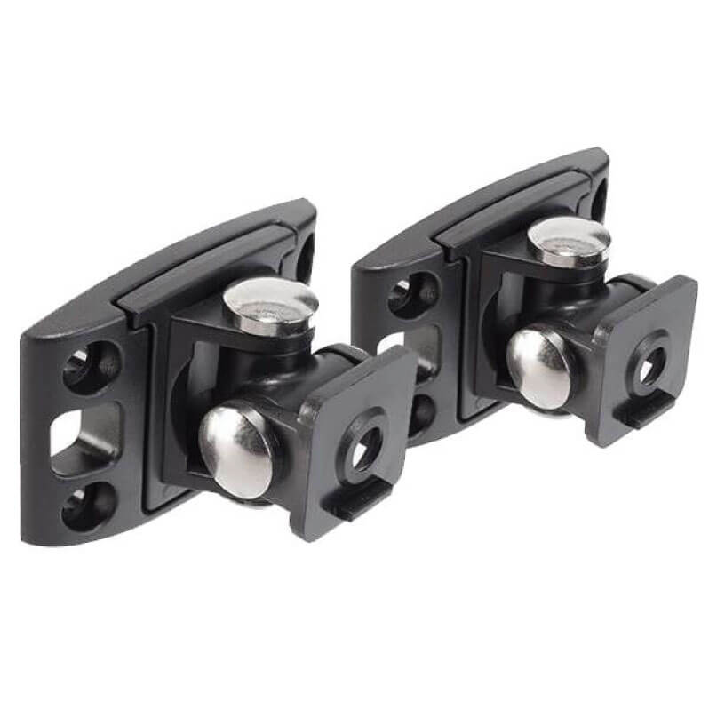 Cambridge Audio Minx Mount - Wall Bracket Pair of black adjustable clamps with visible silver bolts and mounting brackets.
