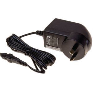 Interdyn Black ac wall adapter with attached dc output cord and two-prong plug.