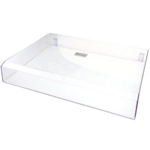 Interdyn Clear acrylic rectangular display box with open top, suitable for showcasing items.