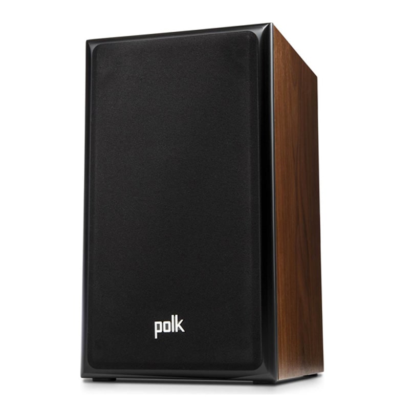 Polk Audio Legend L100 Bookshelf Speaker Polk audio speaker with black fabric grille and wood veneer sides