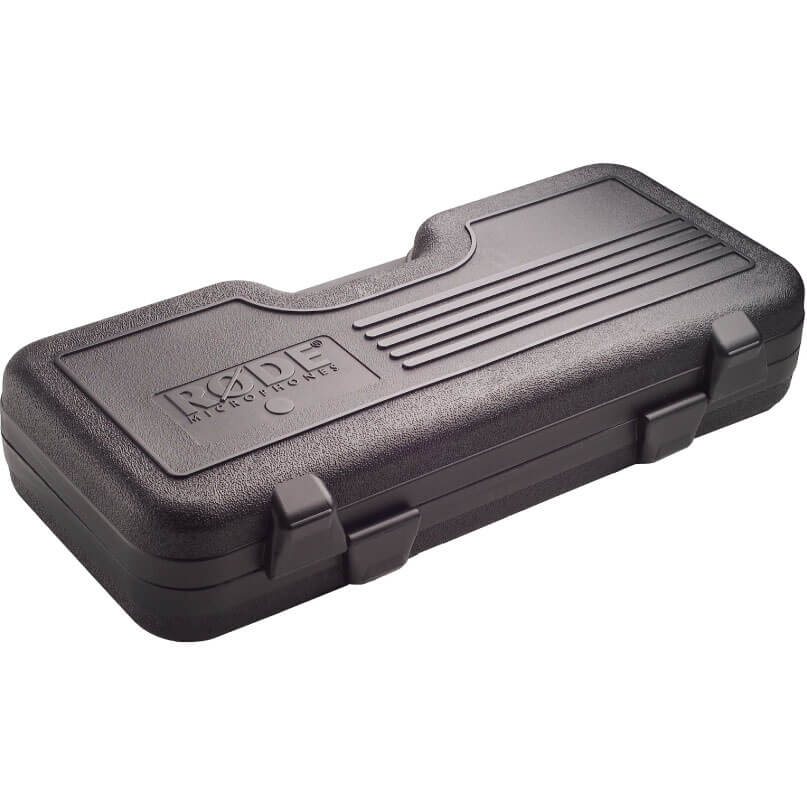 Rode Rc2 Røde hard case for microphones, black plastic with two latches and ridged lid.