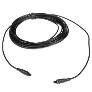 Coiled black cable with two locking DC barrel connectors at each end.