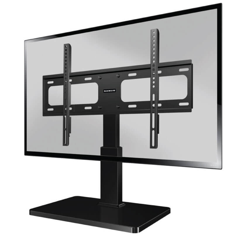 Sanus Vtvs1 Swivel Tv Base For Tv'S 32-60&Quot; Samsung monitor with black stand and visible vesa mounting bracket on the back.