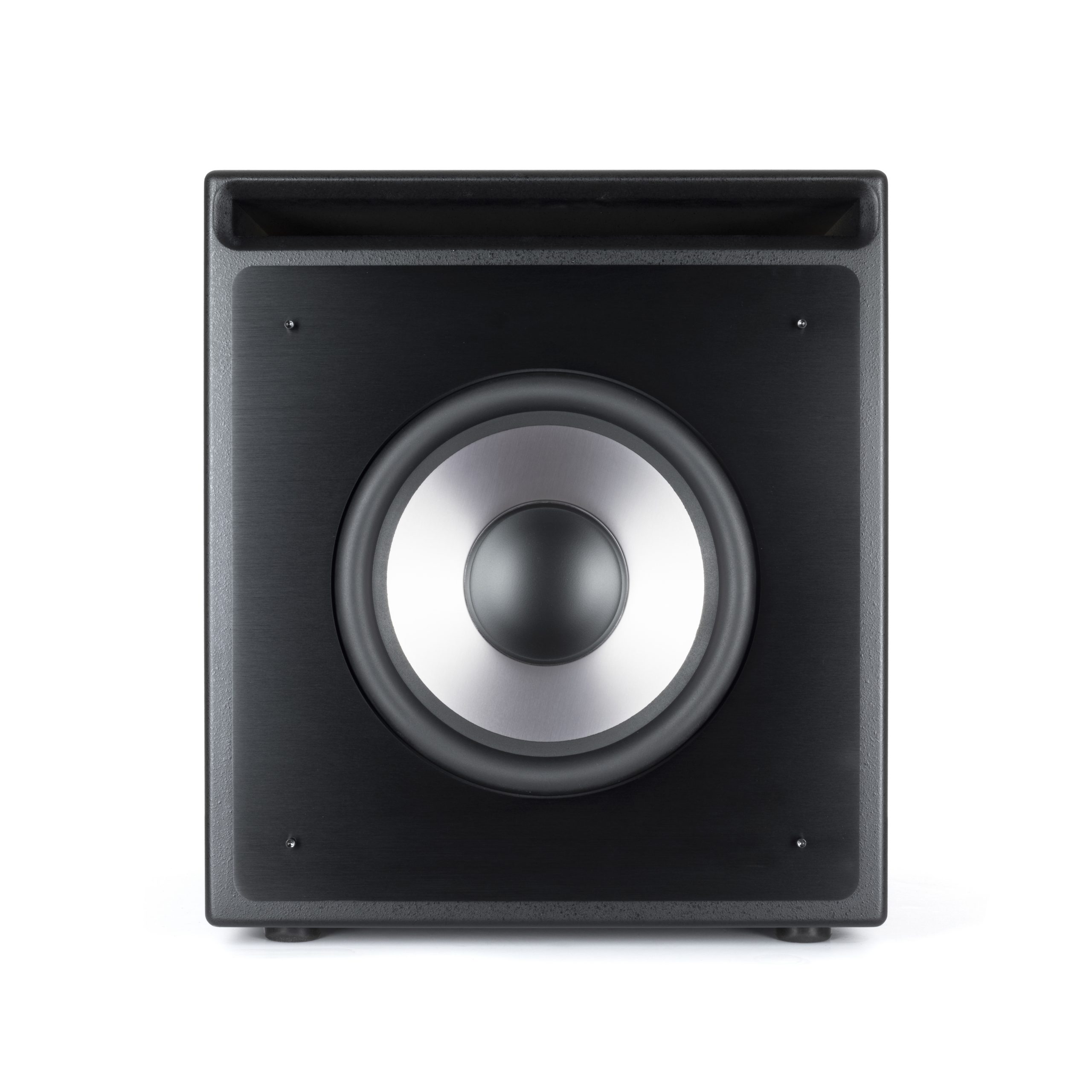 Klipsch Thx-1200-Sw 12&Quot; Subwoofer Black speaker cabinet with a large silver woofer and front rectangular port