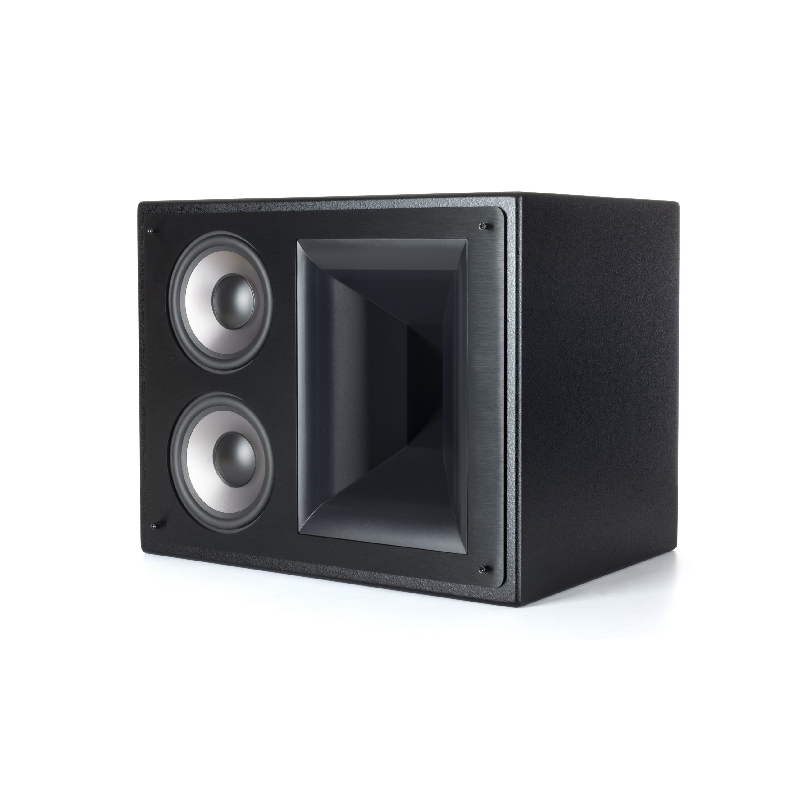 Klipsch Thx-5000-Lcr Dual 5.25&Quot; Thx Ultra2 Cinema Speaker (Each) Black speaker cabinet front with two circular drivers and a rectangular horn panel.