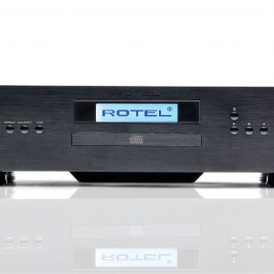 Interdyn Rotel rcd-1572mkii cd player with blue power ring and front-panel display.