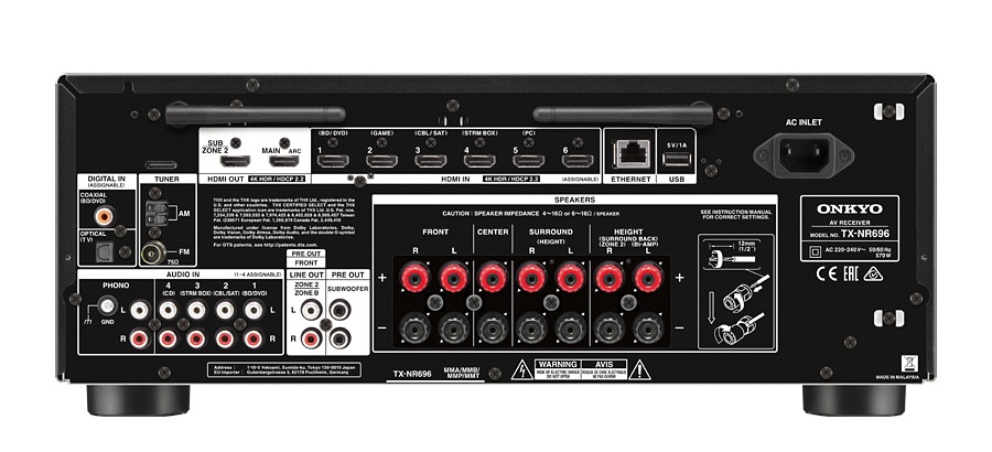 Onkyo Tx-Nr696 7.2 Dolby Atmos/Dts:x Network Av Receiver Onkyo tx-nr696