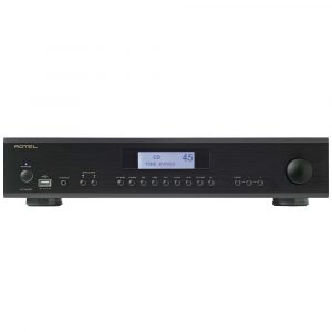 Interdyn Rotel a14mk integrated stereo amplifier with usb input, headphone jack, and front display.