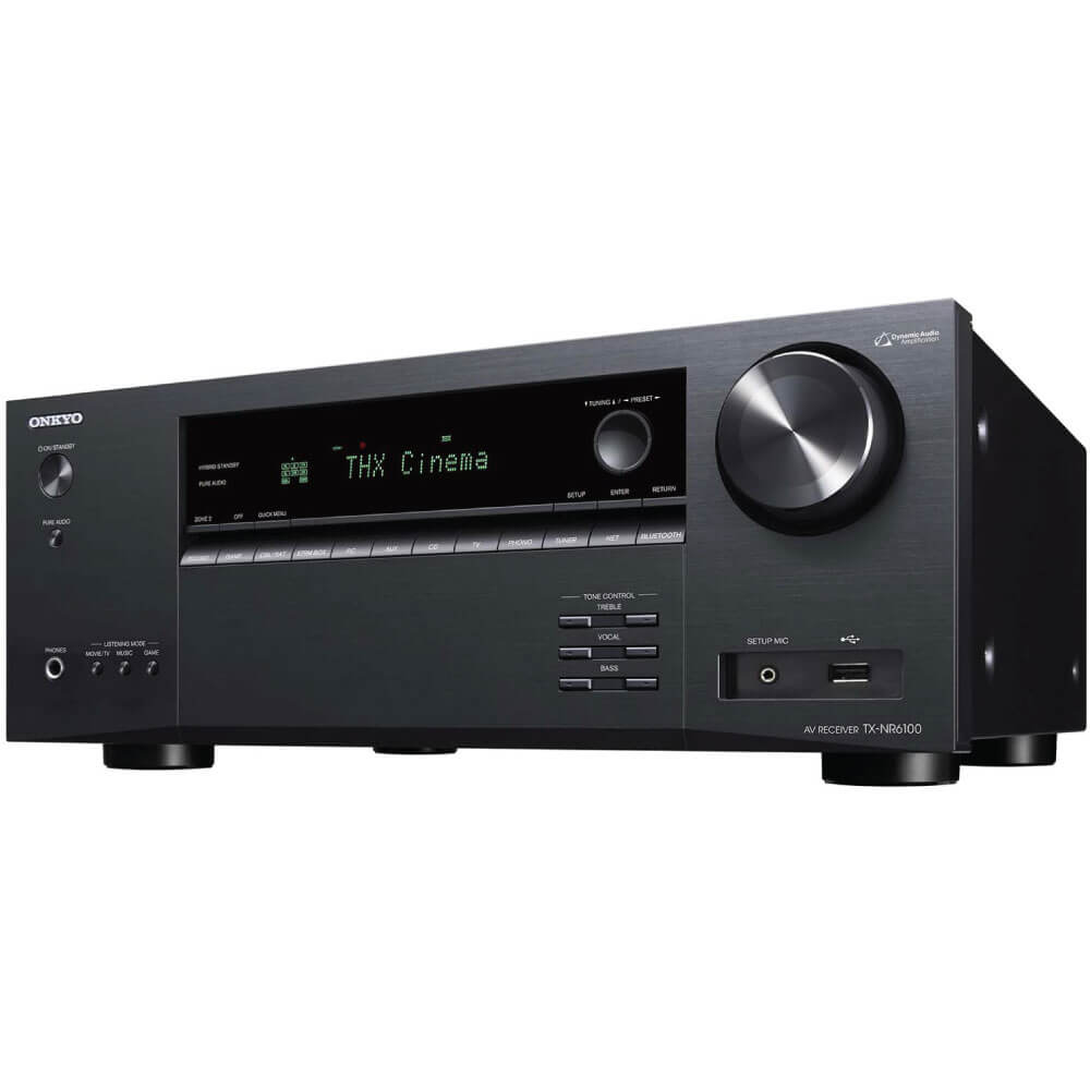 Onkyo Tx-Nr6100 Onkyo av receiver tx-nr6100 with large volume knob, brushed metal front, thx cinema display.