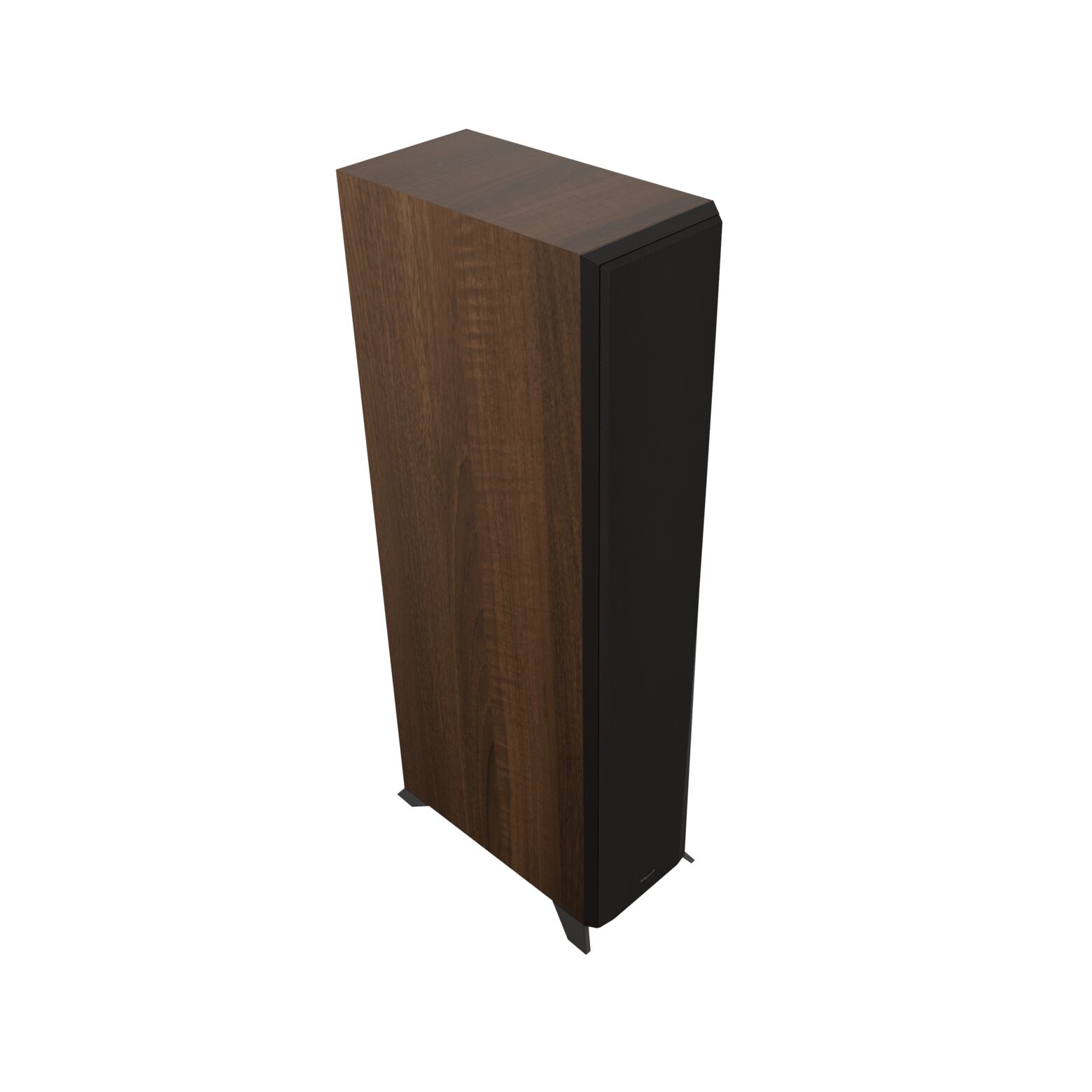 Klipsch Rp-6000F Ii Tall floor-standing speaker with walnut wood veneer and black fabric grille.