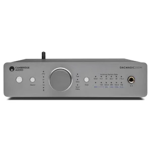 Cambridge Audio DACMAGIC200M digital-to-analog converter in a silver chassis with a large central knob.