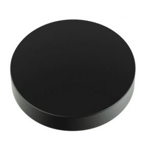 Interdyn Black round puck with flat top and matte finish.