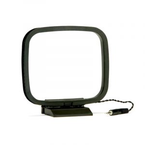 Black square rounded frame LED light with base and power cord for photography/video.