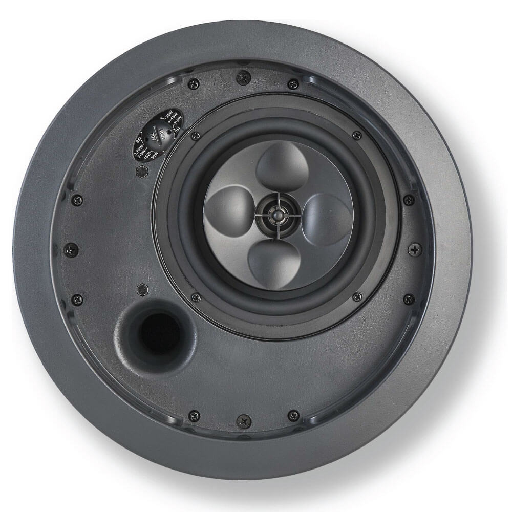Klipsch Ic-525-T - Sold As Pair Circular speaker driver with four-lobed central cone and front-mounted port.