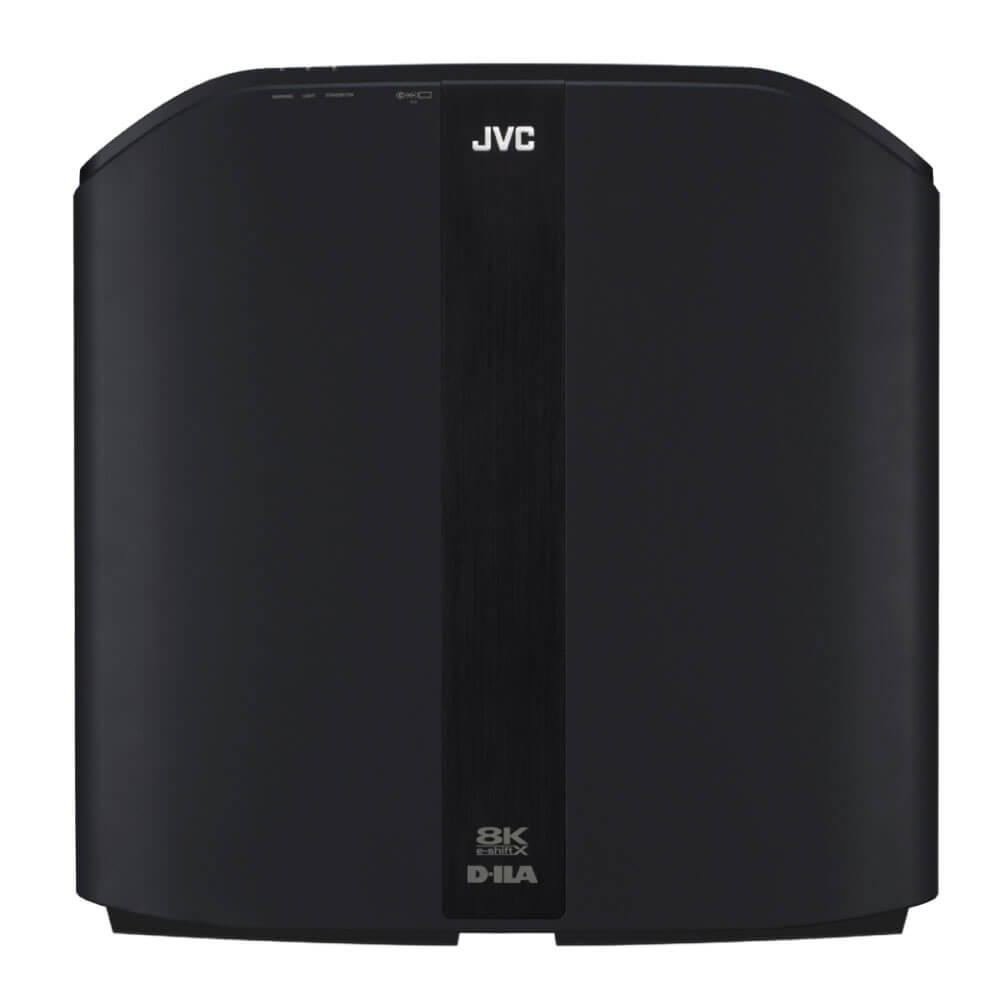 Jvc Dla-Nz8Be Projector Jvc d-ila 8k home theater projector with black curved body and central vertical stripe