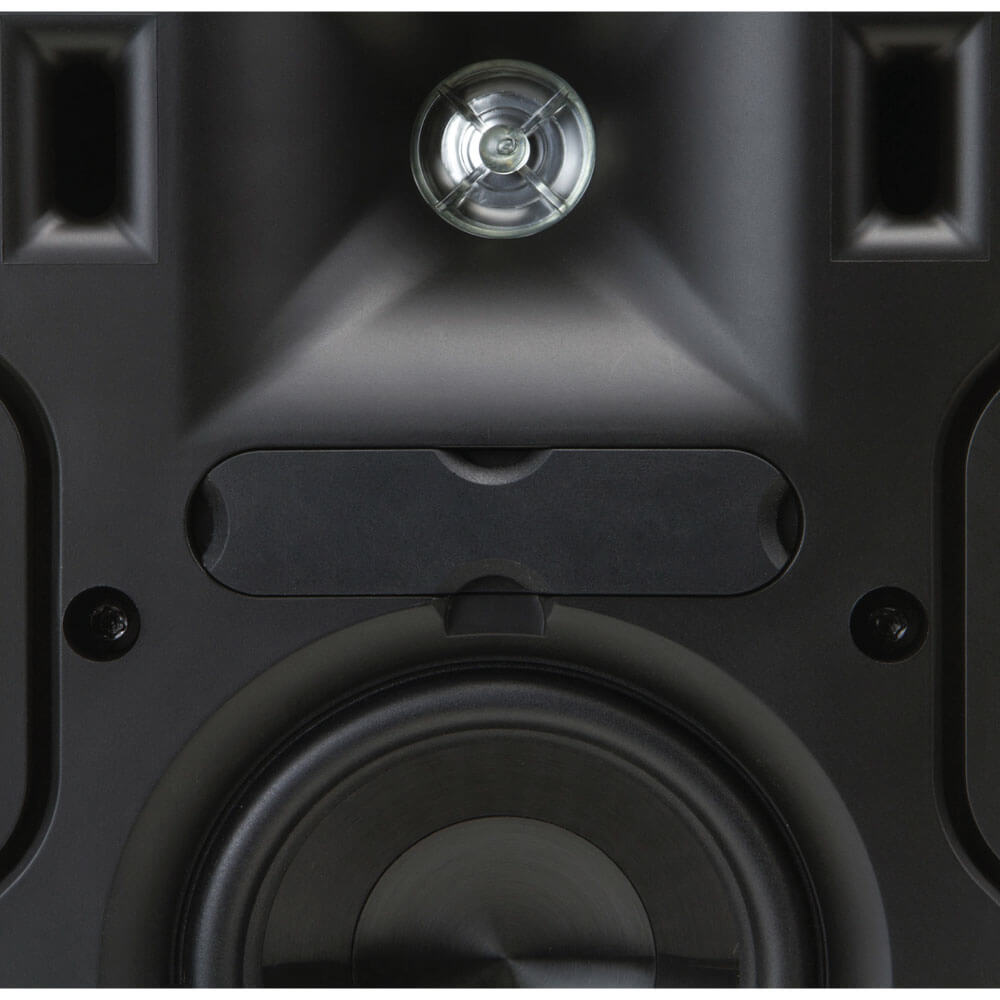 Klipsch Cp-4T - Sold As Pair Close-up of a black speaker with a large woofer and small tweeter.