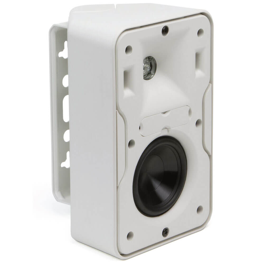 Klipsch Cp-4T - Sold As Pair White in-wall dimmer switch housing with circular black control knob.
