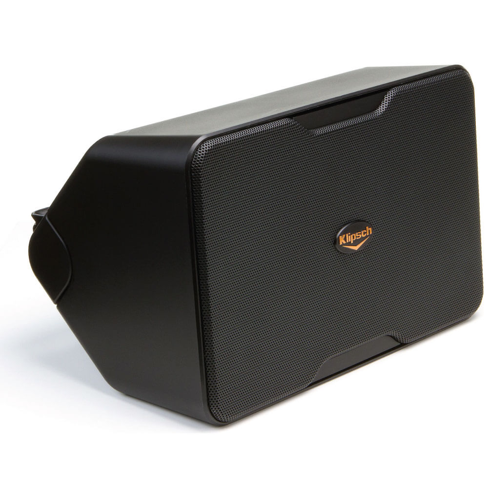 Klipsch Cp-6T - Sold As Pair Klipsch black bookshelf speaker with perforated grille and orange logo badge.