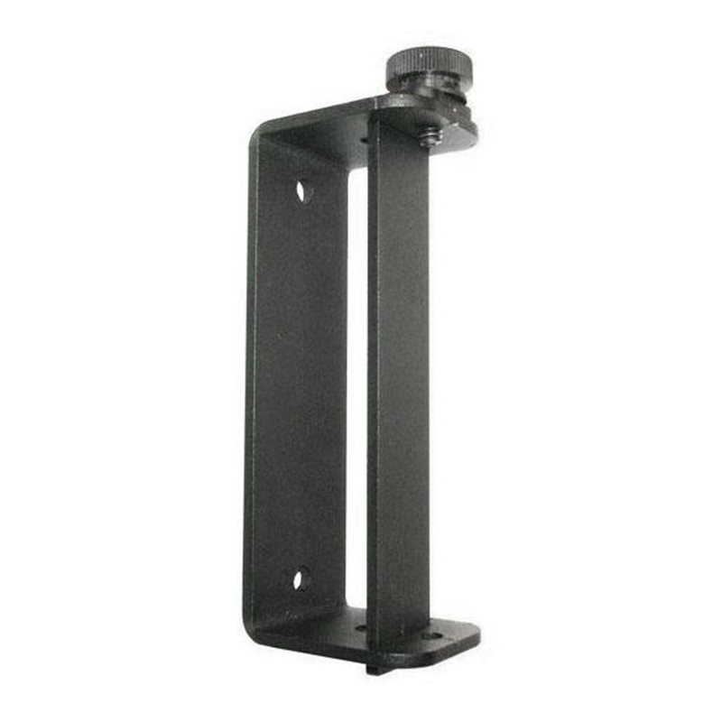 Tauris Acc227 Black metal wall-mount bracket with vertical support, base plate, and top adjustable clamp knob